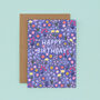 Floral Birthday Card For Women, Purple Flowers, For Her, thumbnail 2 of 2