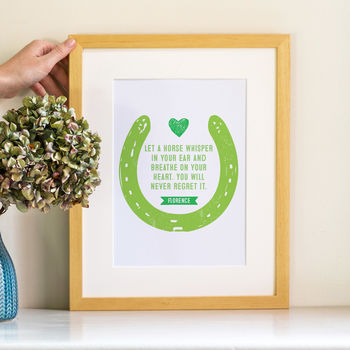Horse Or Pony Inspired Print With Personalised Quote, 2 of 7