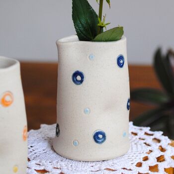 White Jug Vase With Dimples And Dots, 2 of 6