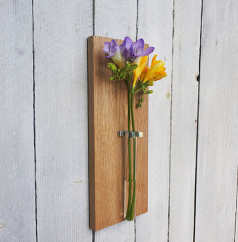 Wall Mounted Wood And Glass Vase, 3 of 7