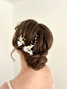 Snowdrop Bridal Hairpins, 4 of 5