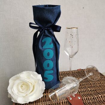 Fabric Wine Bottle Gift Bag,Personalised Milestone Gift, 2 of 12