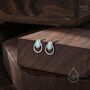 Aqua Green Opal Droplet Stud Earrings Sterling Silver, thumbnail 5 of 10