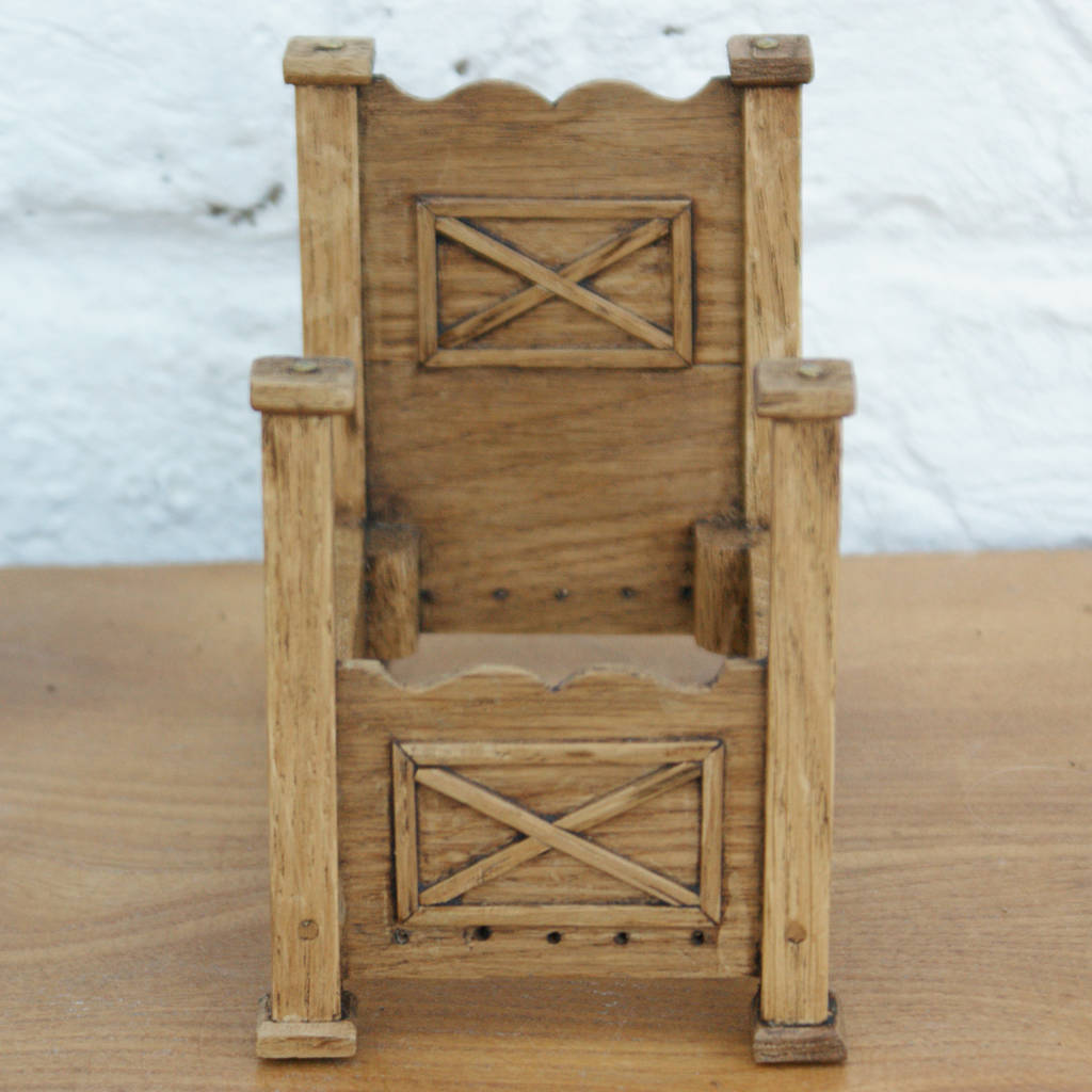 Image of Jacobean Style Dolls House Miniature Oak Single Bed