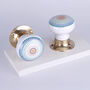 G Decor Positive Energy Aura Set Of Handcrafted Ceramic Porcelain Mortice Door Handles, Internal Turning Knobs For Room Doors, thumbnail 1 of 5