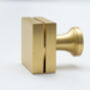 Satin Brass Square Knob With A Cut At Centre, thumbnail 2 of 2