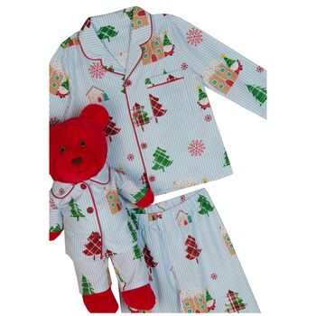 Gingerhouse Unisex Festive Christmas Pyjama Set With Teddy Bear, 3 of 3