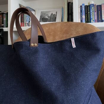 Extra Large Tote Bag, Denim Tote, Xxl Beach Bag, 3 of 4