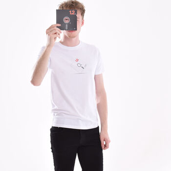 Disk Retro Tech White Organic T Shirt, 5 of 10
