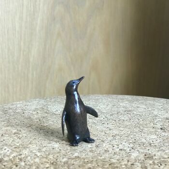 Miniature Bronze Penguin Sculpture, 8th Anniversary, 3 of 8