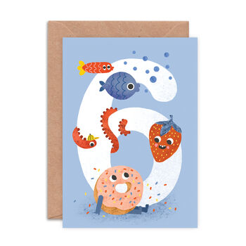 Crazy Critters Age Six Greeting Card, 3 of 3