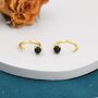 Genuine Black Onyx Huggie Hoop Earrings, thumbnail 3 of 11