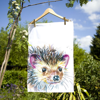 Inky Hedgehog Tea Towel, 3 of 8