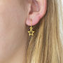 Gold Plated Star Earrings, thumbnail 3 of 10