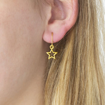Gold Plated Star Earrings, 3 of 10