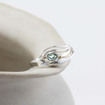 Flowing Teardrop Blue Topaz Ring, 3 of 8