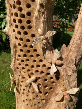 Handmade Teak Root Bumblebee Ornament – Large 65cm, 7 of 8