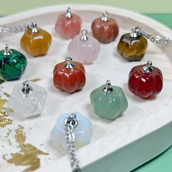 Pumpkin Gemstone Silver Plated Earrings, 6 of 7