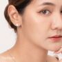 Enamel Bodhi Leaf Gold Vermeil, Sterling Silver Earrings, thumbnail 11 of 11