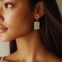 Taupe And Cream Geometric Earrings, thumbnail 2 of 5