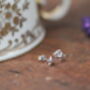 Luna Nine Carat White Gold Star Earrings, thumbnail 2 of 3