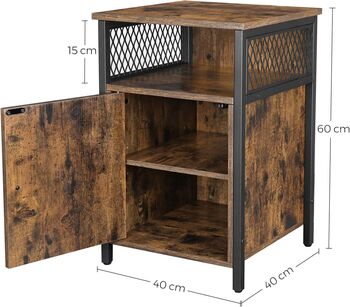 Bedside Table With Open Shelf And Storage Cabinet, 9 of 9
