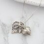 Two Heart Necklace In Sterling Silver, thumbnail 5 of 9