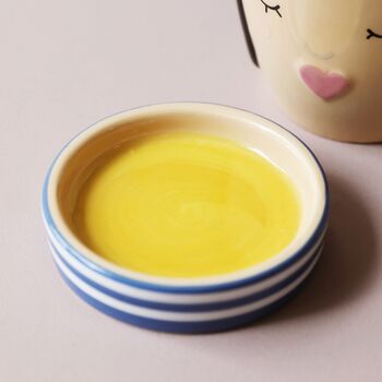 Blue Face Ceramic Planter And Tray, 3 of 6