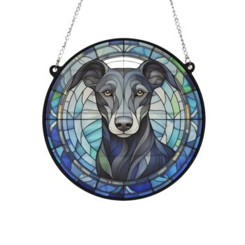 Whippet Black And White Stained Glass Effect Suncatcher, 2 of 6