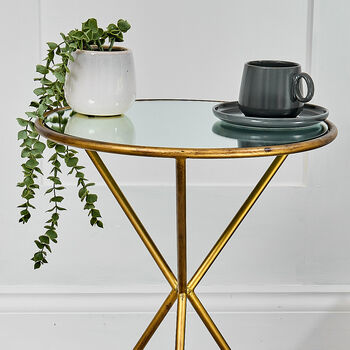 Mirrored Brass Side Table, 3 of 5