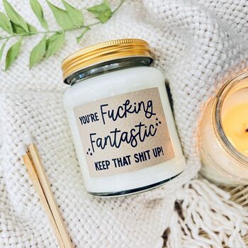 You're Fucking Fantastic Scented Soy Candle, 2 of 7