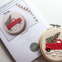 Red Christmas Truck With Tree And Snowy Scene Beginner Embroidery Kit, Hand Embroidery, thumbnail 5 of 6