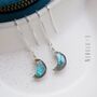 Labradorite Crescent Moon Threader Earrings, thumbnail 1 of 9