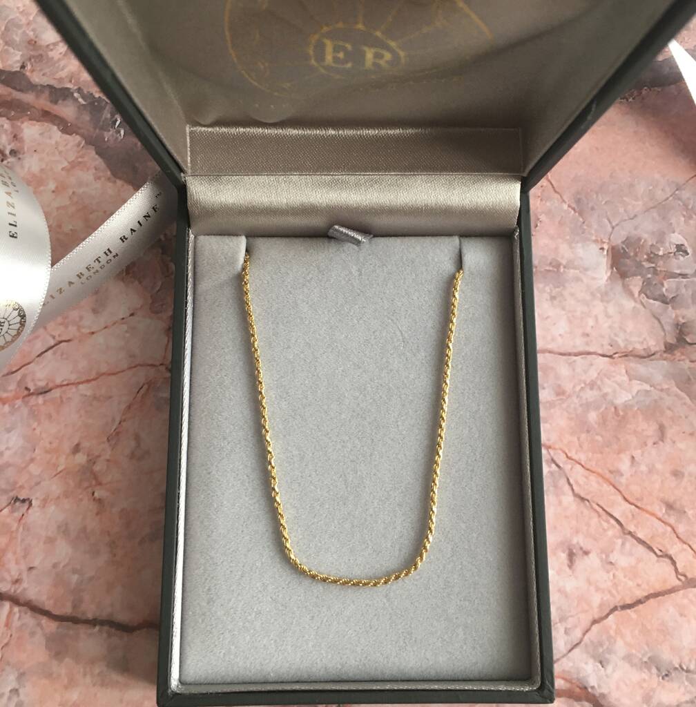 24 Ct Gold Vermeil Rope Chain Necklace By Elizabeth Raine Jewellery ...