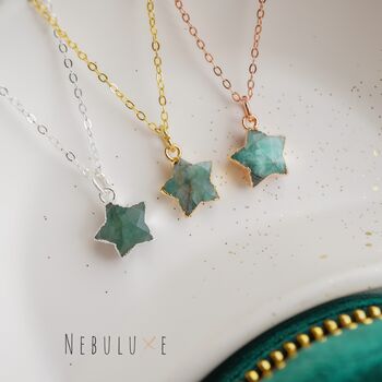 Emerald Star May Birthstone Necklace, 5 of 11