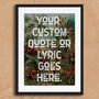Custom Quote Vintage Floral Style Print, thumbnail 5 of 5