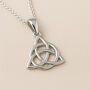 Mens Personalised Sterling Silver Celtic Triquetra Necklace, thumbnail 1 of 9