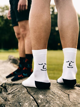 Comfy Happy White Bamboo Socks, 4 of 5