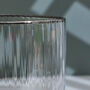 G Decor Set Of Four Ribbed Glasses With Silver Rim, thumbnail 5 of 5