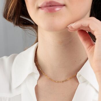 Gold Plated Box Link Chain Necklace, 4 of 6