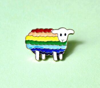 Rainbow Sheep Enamel Pin Badge, 2 of 4