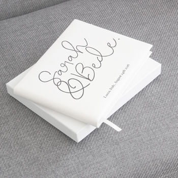 Personalised Leather Script Guest Book, 2 of 8