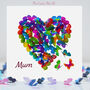 Butterfly Heart Mum Card, Birthday Or Anytime. Not 3D, thumbnail 1 of 11