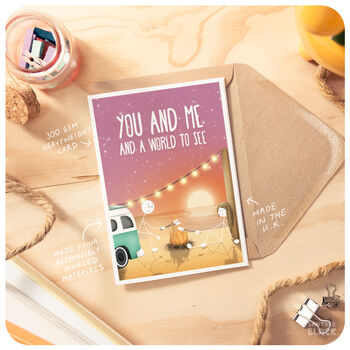 You And Me Cute Love Anniversary Birthday Card Husband Wife Partner Boyfriend Girlfriend, 2 of 5