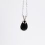 Sterling Silver Onyx Black Pear Cut Cz Necklace, thumbnail 4 of 12