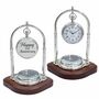 Personalised Chrome 1st Anniversary Desk Clock With Compass, thumbnail 1 of 10