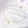 9ct Solid Gold Trace Anklet Engravable Heart Charm, thumbnail 6 of 8