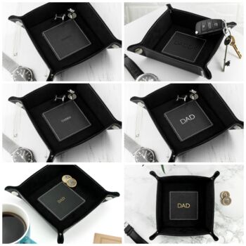 Personalised Dad's Luxury Black Valet Tray, 2 of 12