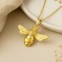 Personalised Chunky Gold Plated Silver Bumble Bee Necklace, thumbnail 1 of 8