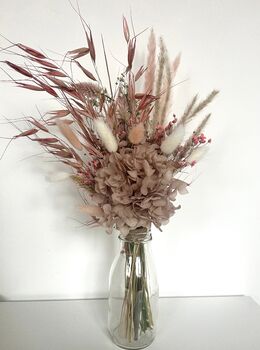 Blush Hydrangea Dried Flower Posy With Jar, 4 of 10